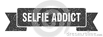 selfie addict ribbon. Vector Illustration