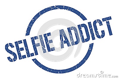 selfie addict stamp Vector Illustration