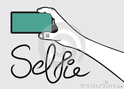 Selfie concept Cartoon Illustration