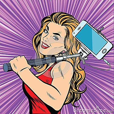 Selfie girl sports woman Vector Illustration