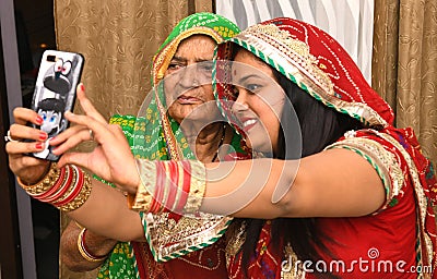 Selfie with grandma Editorial Stock Photo