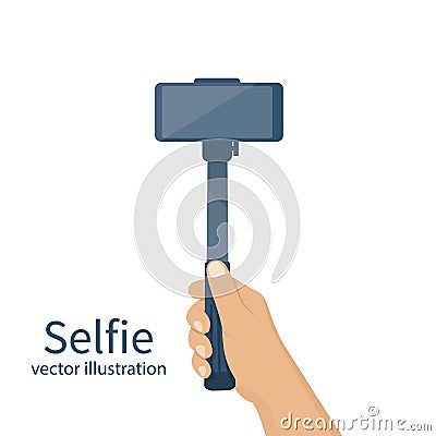 Selfie monopod vector Vector Illustration