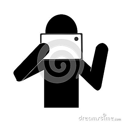 Selfie photographic concept icon Vector Illustration