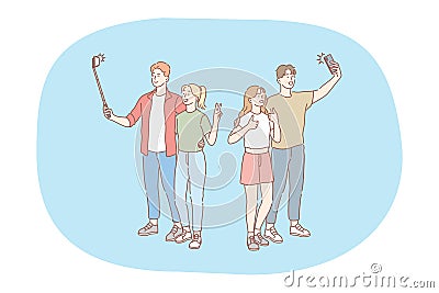 Selfie, smartphone, photograph, camera vector illustration Vector Illustration