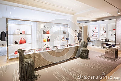 Selfridges department store interior, Dior shop in London Editorial Stock Photo