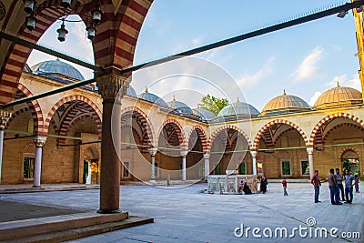 Selimiye Mosque courtyard Edirne city Turkey Editorial Stock Photo