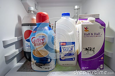 Kitchen refrigerator interior view Editorial Stock Photo