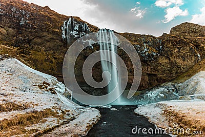 Seljalandsfoss, icelandic waterfall Stock Photo