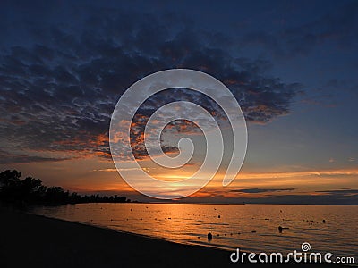 Selkirk Shores State Park NYS summer sunset Stock Photo