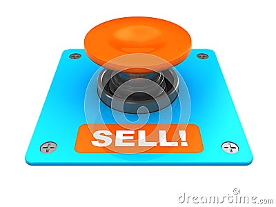 Sell button Cartoon Illustration