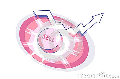 Sell button and up arrow Vector Illustration