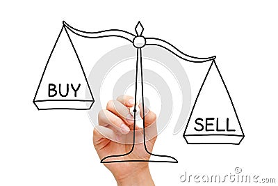 Sell Or Buy Scale Concept Stock Photo