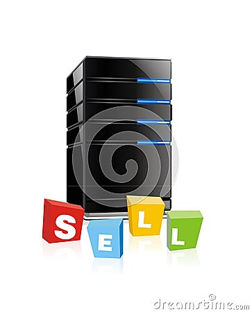 Sell server Vector Illustration