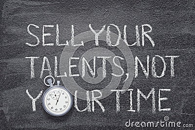 Sell talents, not time watch Stock Photo