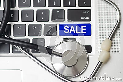 sell written on keyboard showing business or finance concept Stock Photo