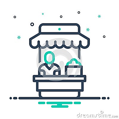 Mix icon for Seller, vendora and retailer Stock Photo