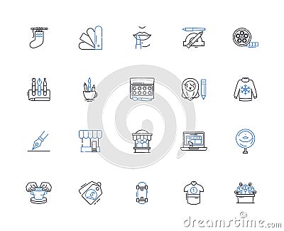 Seller line icons collection. Trusrthy, Reliable, Professional, Experienced, Attentive, Personable, Versatile vector and Vector Illustration