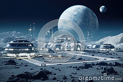 Selling lunar land, fascinating concept of extraterrestrial property ownership. Stock Photo