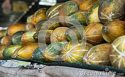 Selling papaya fruits in Asian markets. Import papaya to the whole world Stock Photo