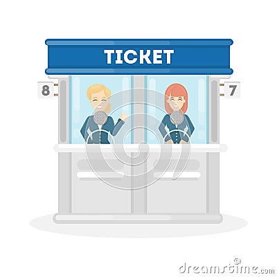 Selling tickets illustration. Vector Illustration