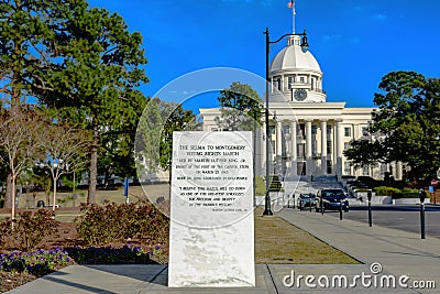 Selma to Montgomery Voting Rights March Marker Editorial Stock Photo