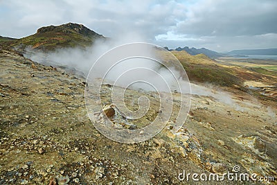 Seltun geothermal area Stock Photo