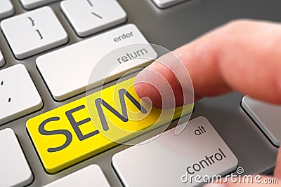 SEM - Modern Keyboard Concept. 3D. Stock Photo