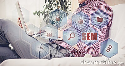 SEM-Search Engine Marketing. Business Strategy Concept Stock Photo