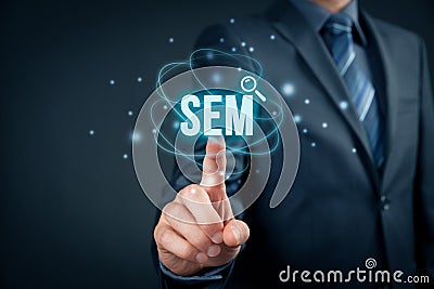 SEM search engine marketing Stock Photo