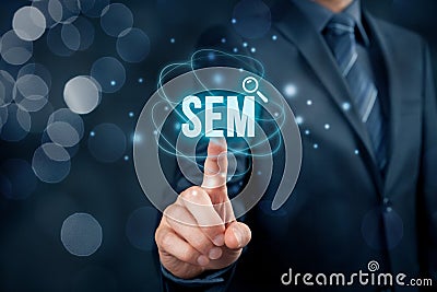 SEM search engine marketing Stock Photo