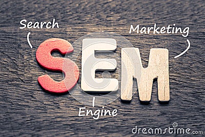 SEM Search Engine Marketing Stock Photo