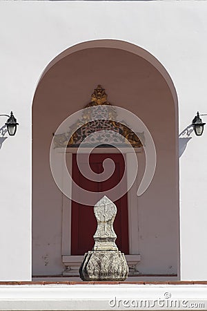 Sema a boundary marker near a Buddhist church Stock Photo