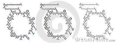 Semaglutide diabetes drug molecule (incretin agonist Vector Illustration