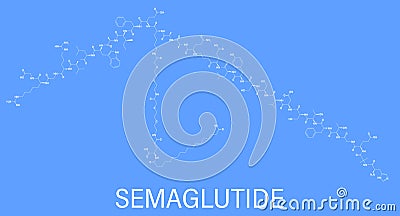 Semaglutide diabetes drug molecule. incretin agonist. Skeletal formula. Vector Illustration