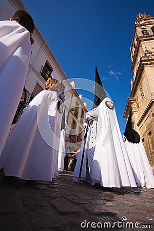 Semana Santa (Holy Week) in Cordoba, Spain. Editorial Stock Photo