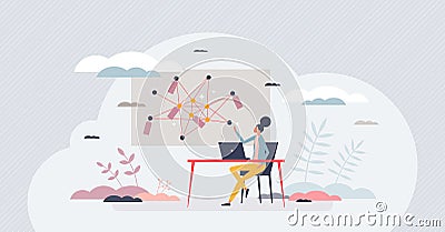 Semantics technology and encoding for machine learning tiny person concept Vector Illustration