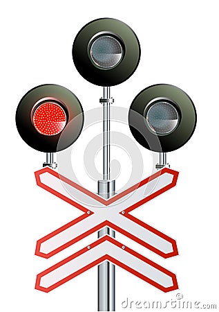 Semaphore signal traffic,Train lights realistic. vector modern design illustration. Vector Illustration