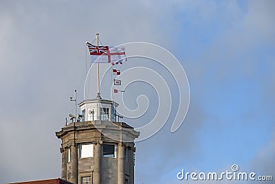 The Semaphore Tower at the Naval Base in Portsmouth Editorial Stock Photo