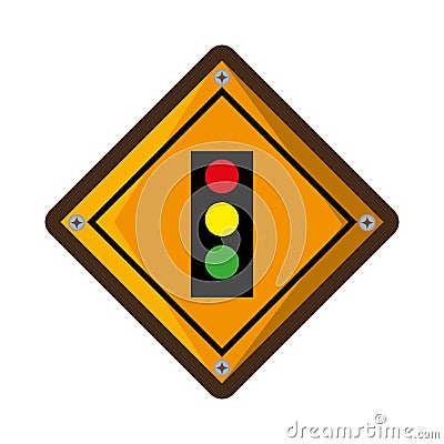 Semaphore traffic light isolated icon Vector Illustration