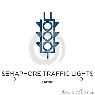 Semaphore traffic lights icon. Linear vector illustration from signals set collection. Outline semaphore traffic lights icon Vector Illustration