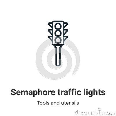 Semaphore traffic lights outline vector icon. Thin line black semaphore traffic lights icon, flat vector simple element Vector Illustration