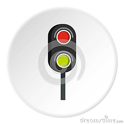 Semaphore trafficlight icon circle Vector Illustration