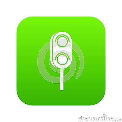 Semaphore trafficlight icon digital green Vector Illustration