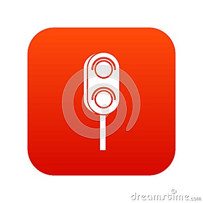 Semaphore trafficlight icon digital red Vector Illustration