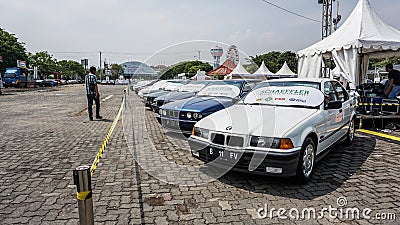 Old BMWs on outdoor display Editorial Stock Photo