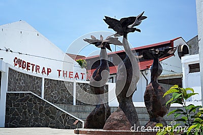 A small open-air theater in the Kota Lama area, Semarang called the Oudetrap Theatre. Editorial Stock Photo