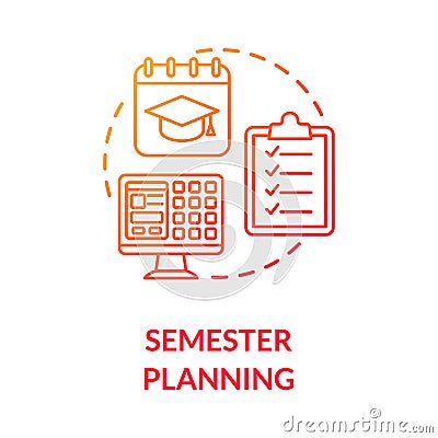 Semester planning concept icon Vector Illustration