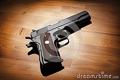 Semi-automatic .45 caliber pistol Stock Photo