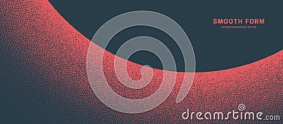 Semi Circle Smooth Border Vector Red Dotwork Minimalist Abstract Background Vector Illustration