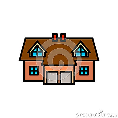 Semi-detached house icon, vector illustration Vector Illustration